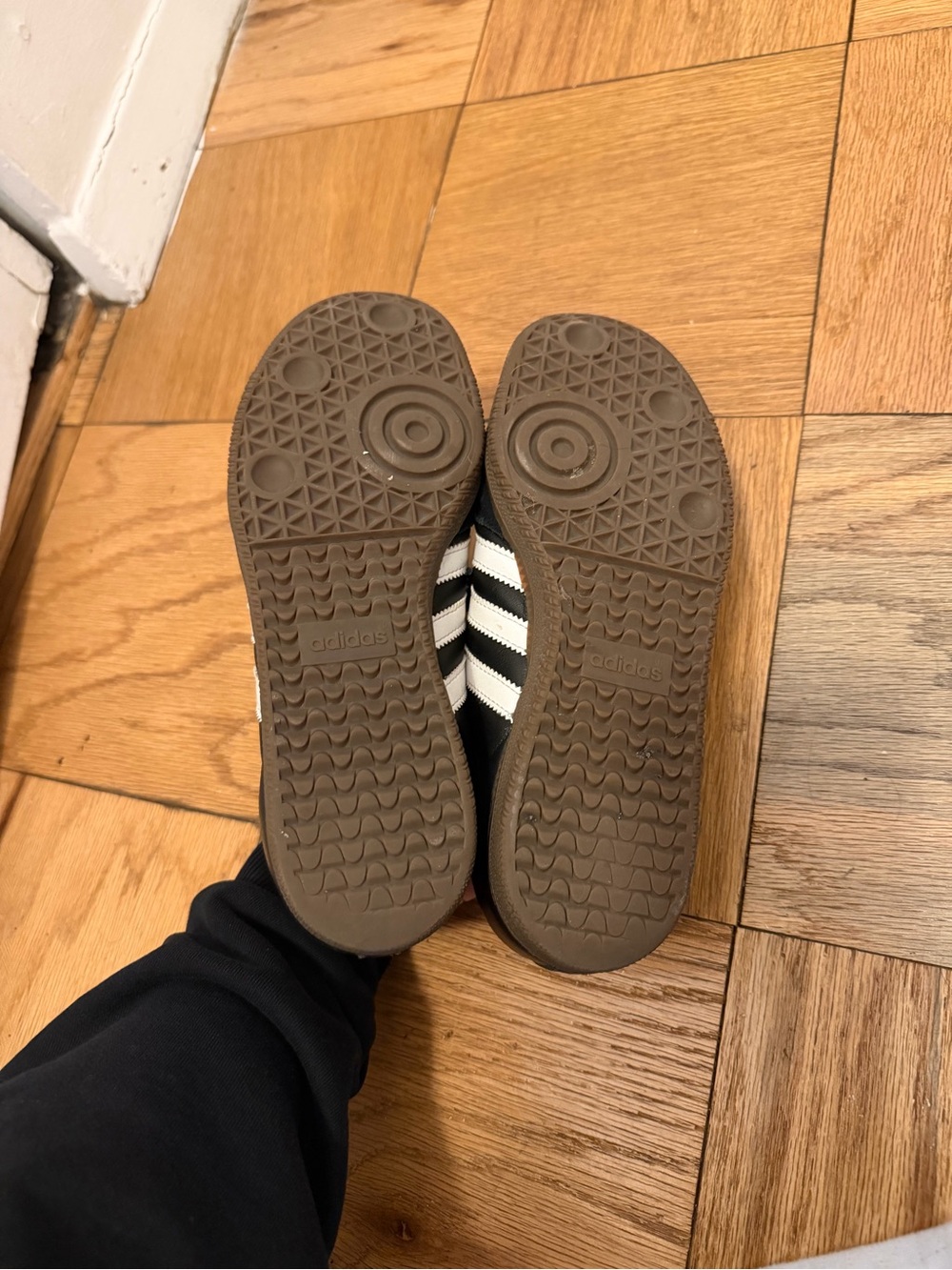 adidas Black sambas with White Logo Accent - Picture 5 of 5